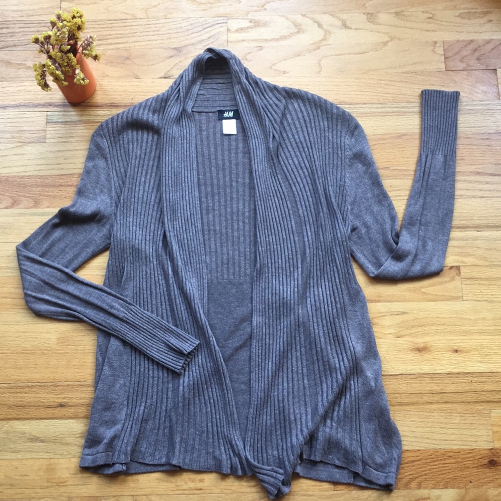 Draped taupe cardigan